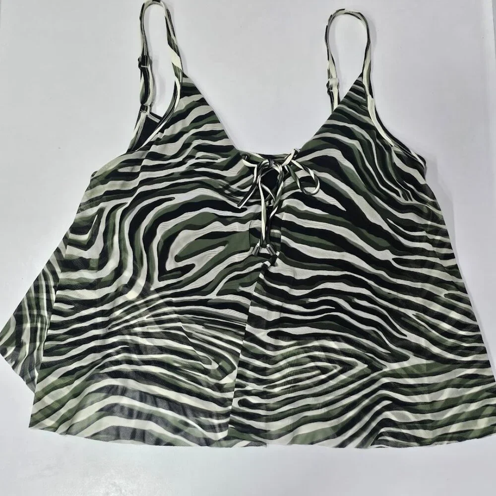 Coco Reef Femme Bra-Sized Mesh Layer Tankini Top